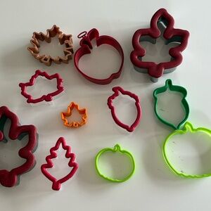 Colorful Leaf and Acorn Cookie Cutters
